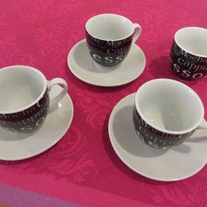 Espresso demitasse cups and saucers